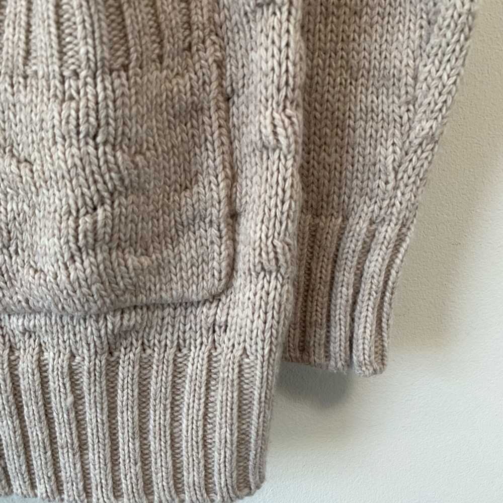 Dex. Wool blend open cardigan. Tan cable knit size M - Picture 4 of 7